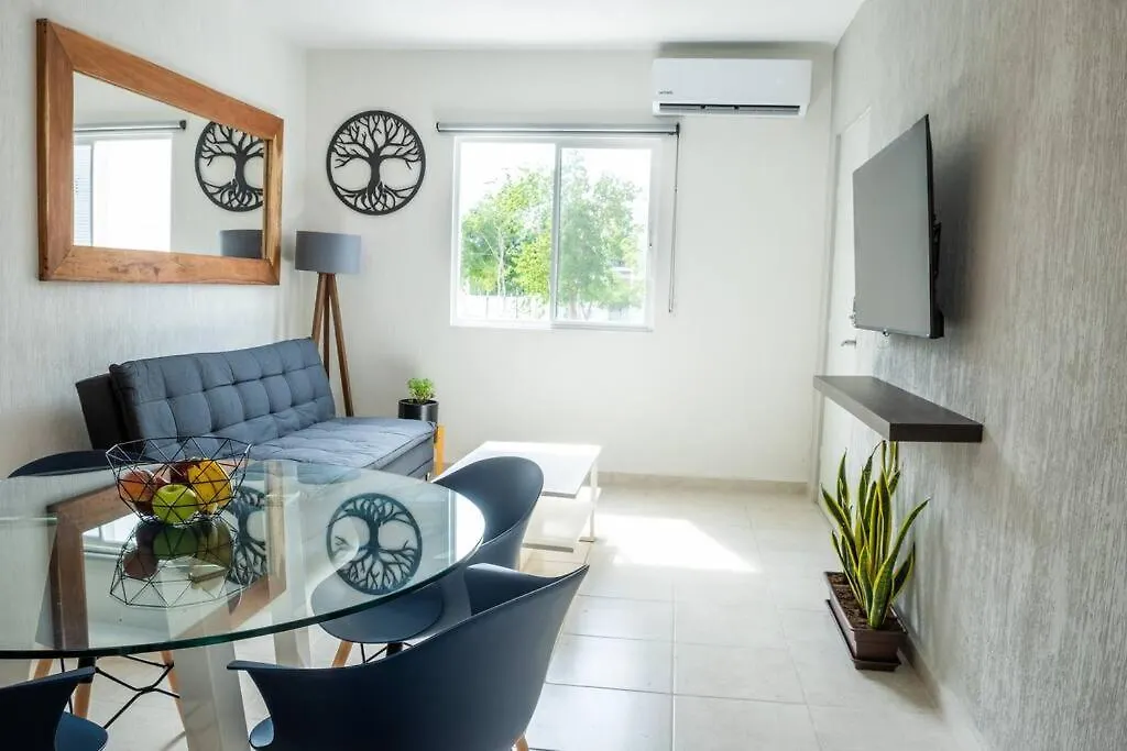 Ferienwohnung Depto 2 Rec. Con Vista A La Piscina En C. Privada Playa del Carmen Apartment