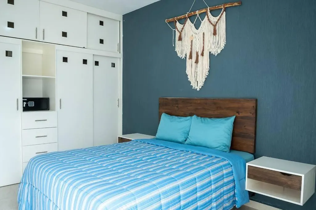 Apartment Ferienwohnung Depto 2 Rec. Con Vista A La Piscina En C. Privada Playa del Carmen