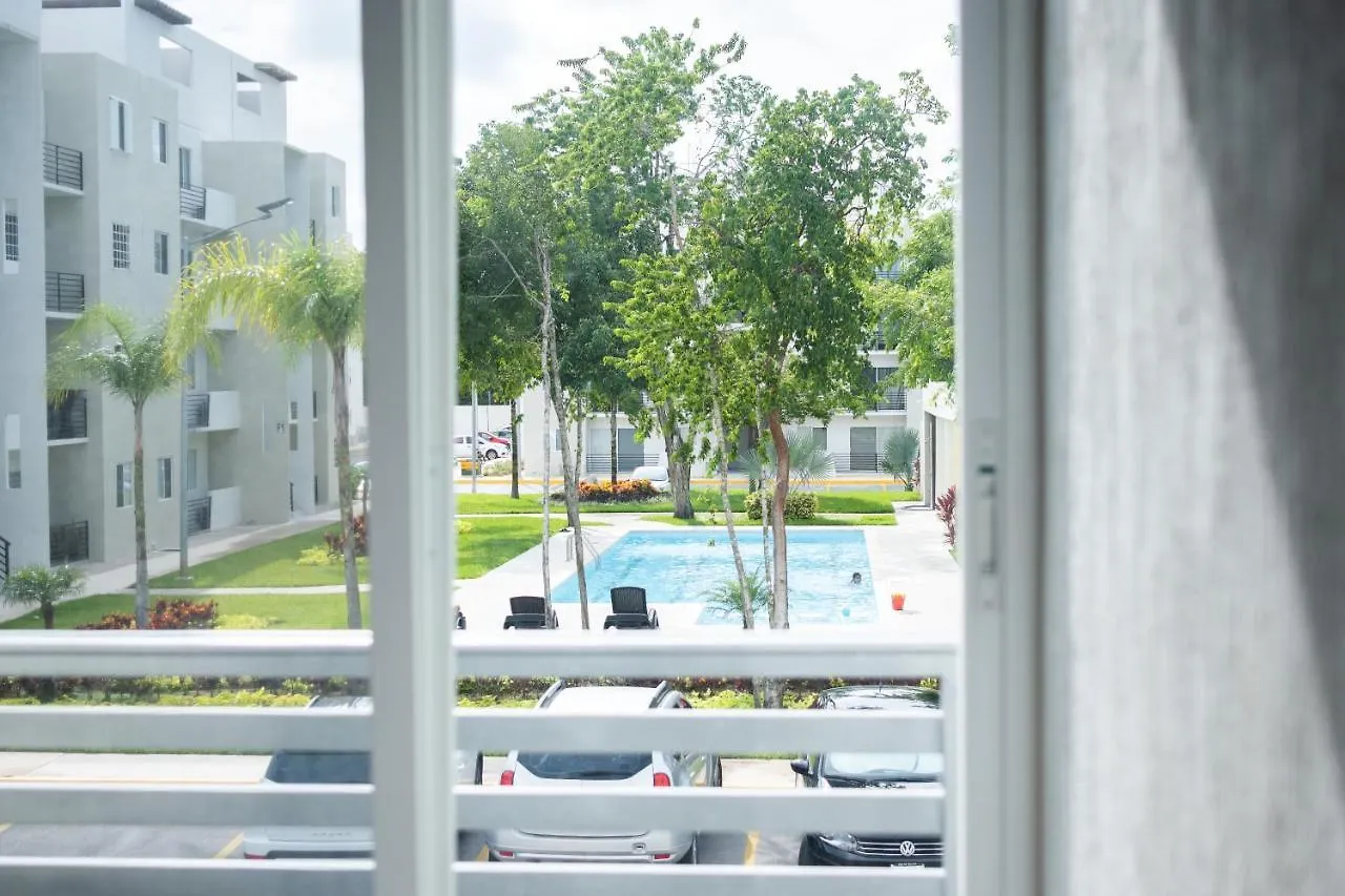 Ferienwohnung Depto 2 Rec. Con Vista A La Piscina En C. Privada Playa del Carmen